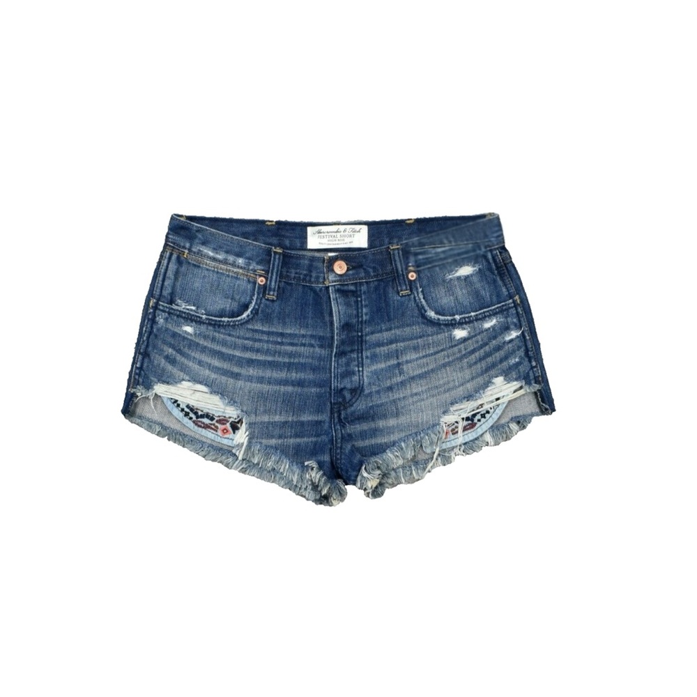 Abercrombie & Fitch Festival High Rise Denim Jean Shorts Size 26 - Picture 2 of 8